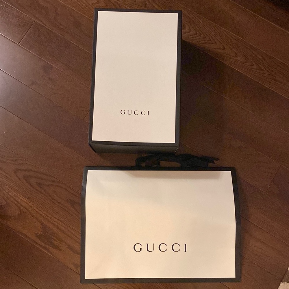 Gucci paper bag and box